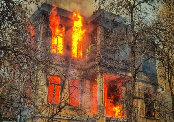 Apartment burning