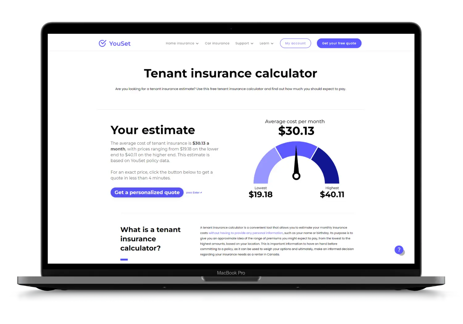 Tenant Insurance Estimate Calculator - YouSet