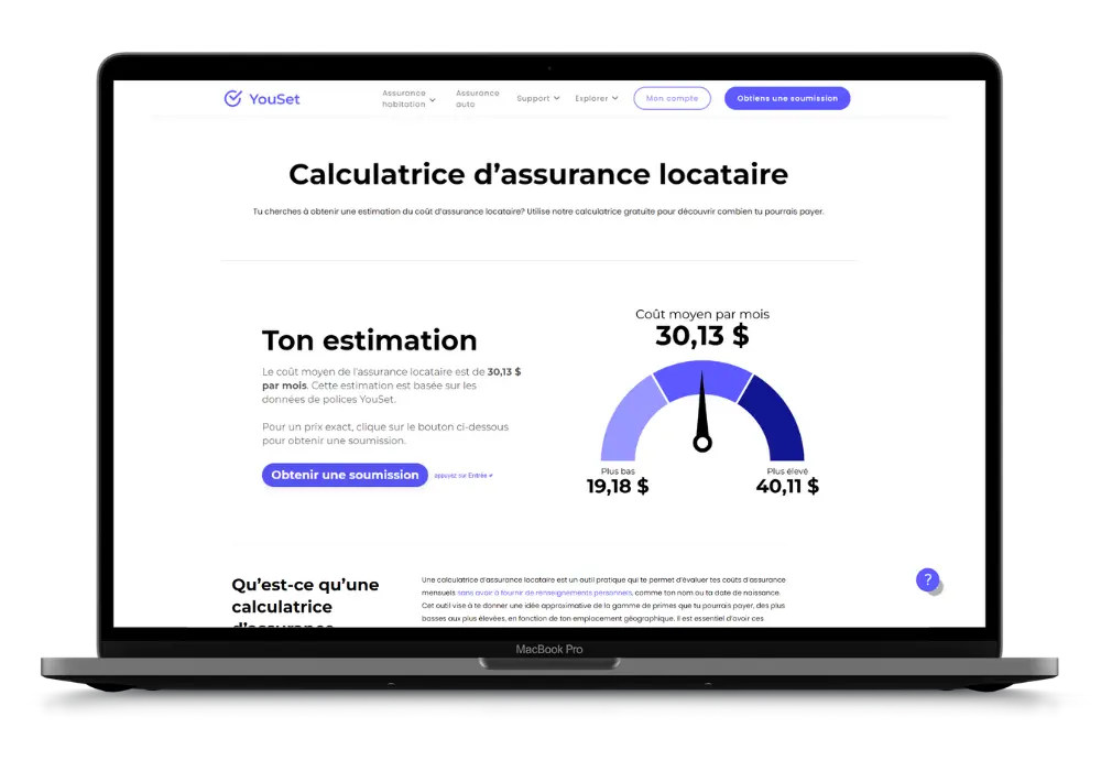 Calculatrice d’assurance locataire - YouSet