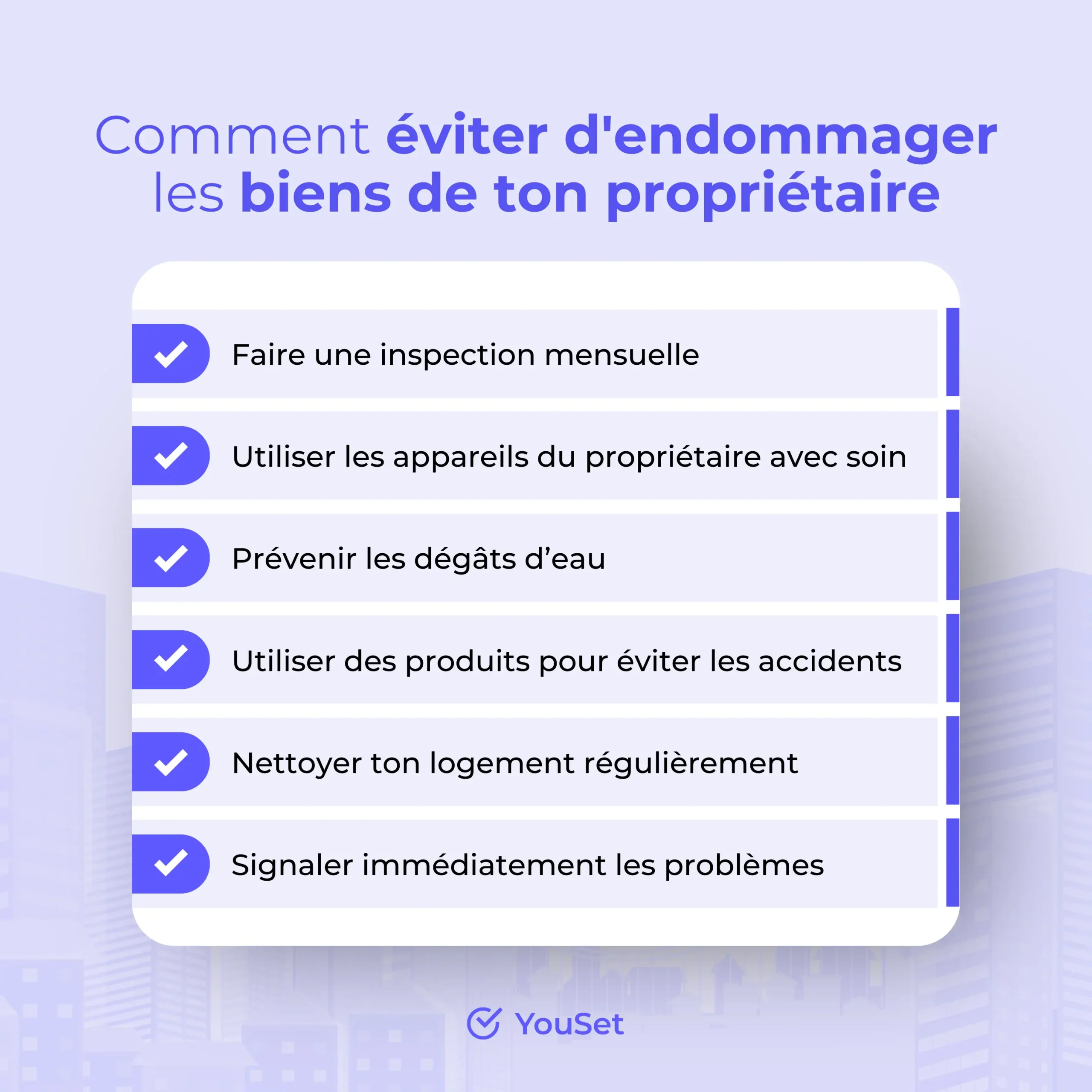 Comment éviter dendommager les biens de ton propriétaire - YouSet