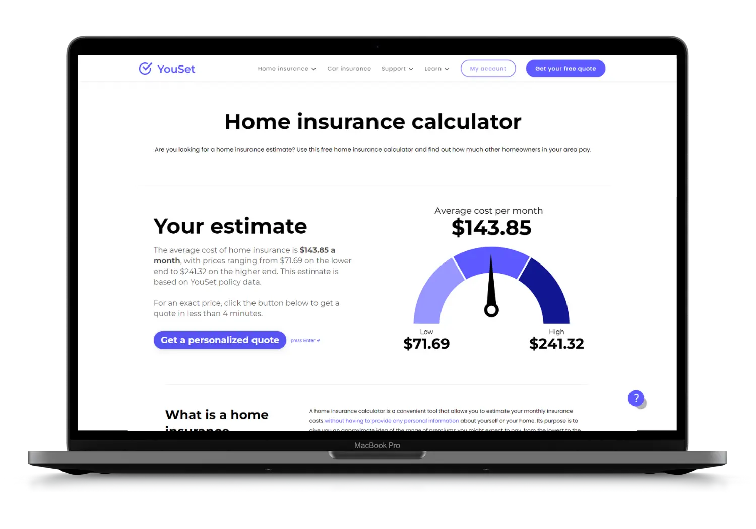 Home Insurance Estimate Calculator - YouSet