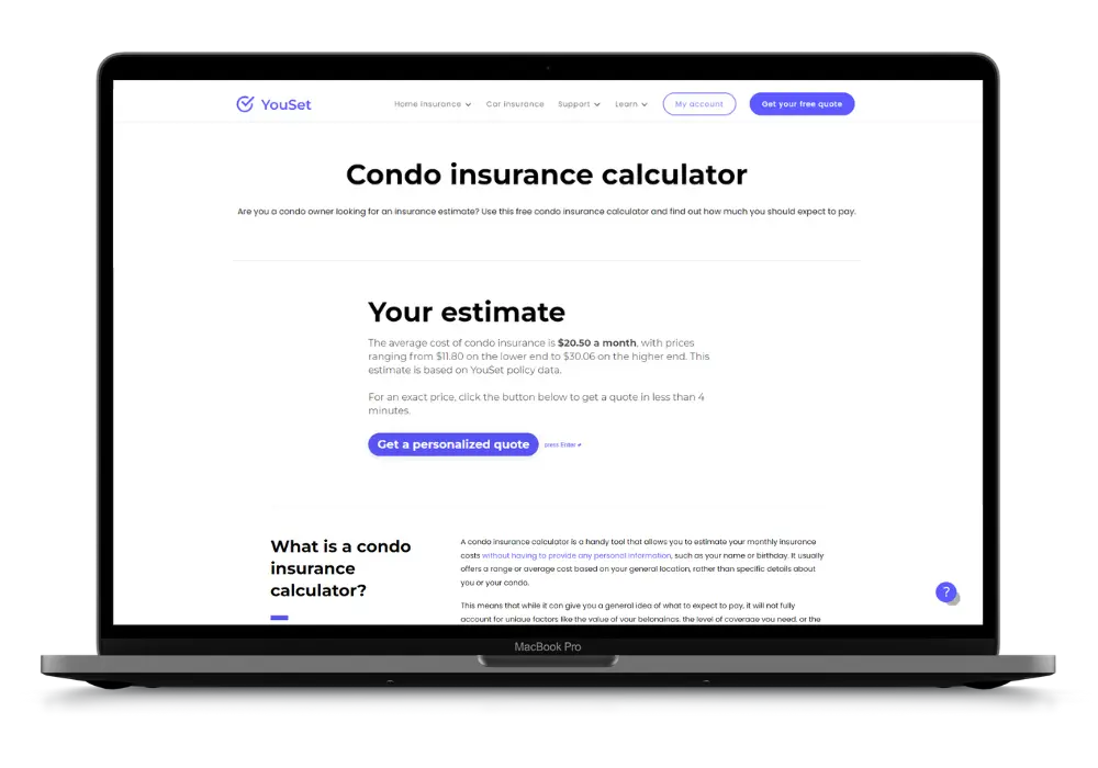 Condo Insurance Calculator - YouSet