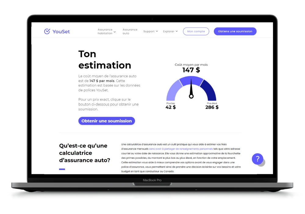 Calculatrice d'assurance auto gratuite - YouSet