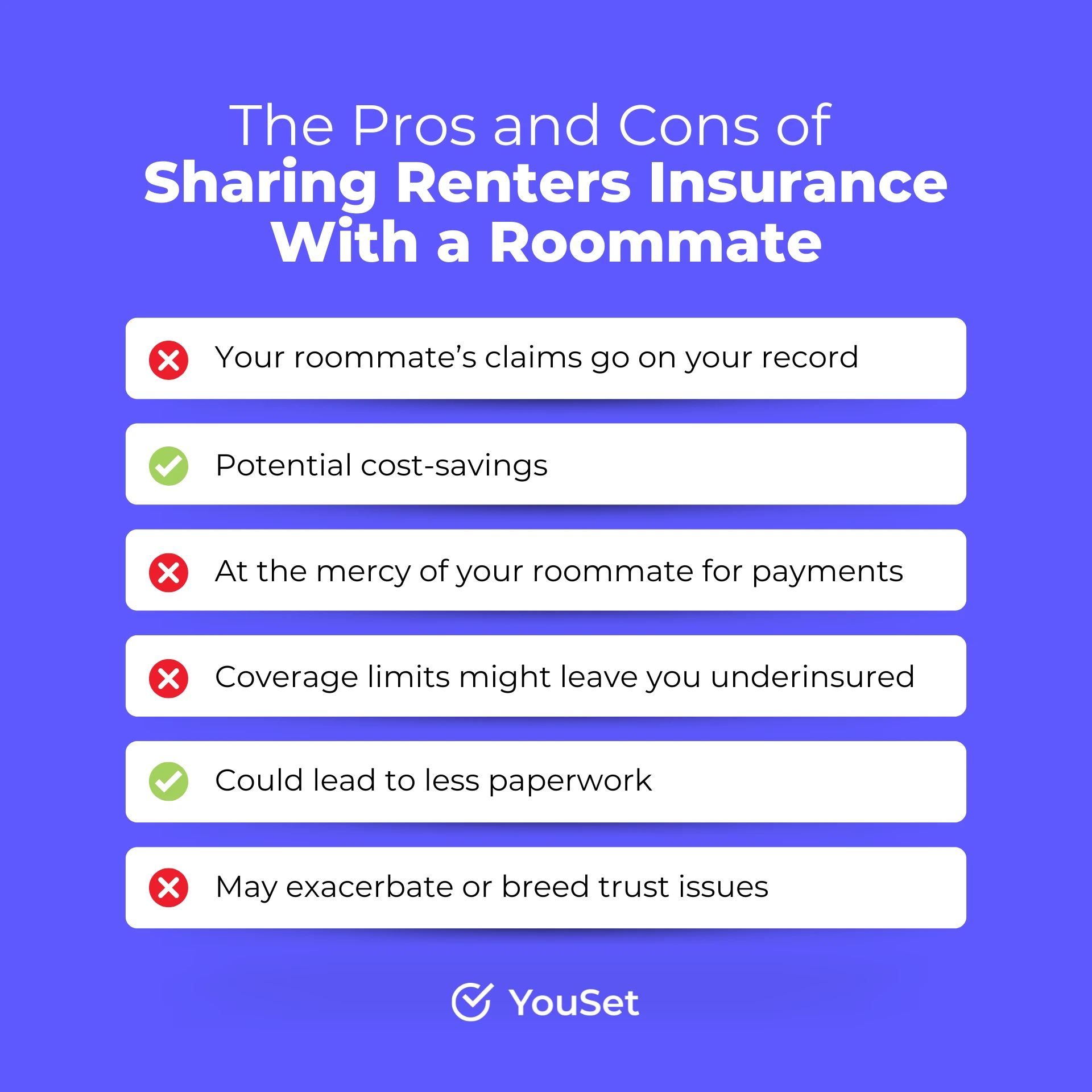 Sharing Renters Insurance With a Roommate Pros and Cons - YouSet