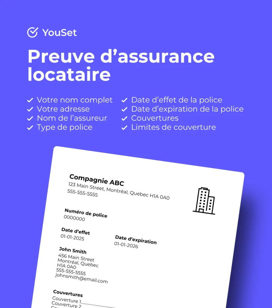 Exemple de preuve d’assurance locataire - YouSet