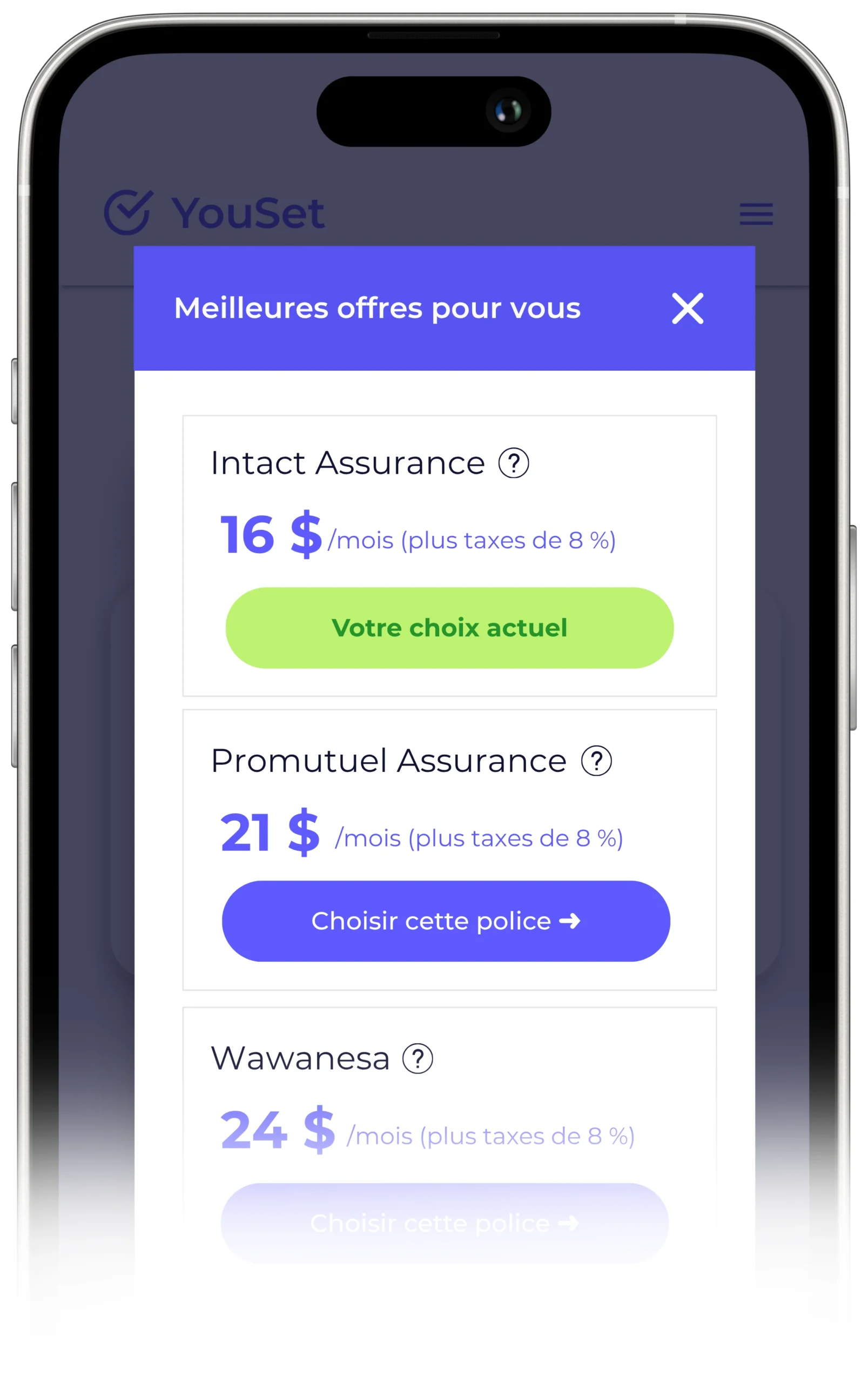 YouSet app compare quotes