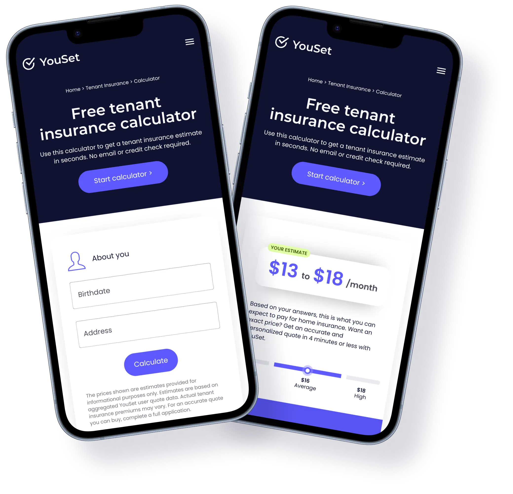 Tenant insurance calculator